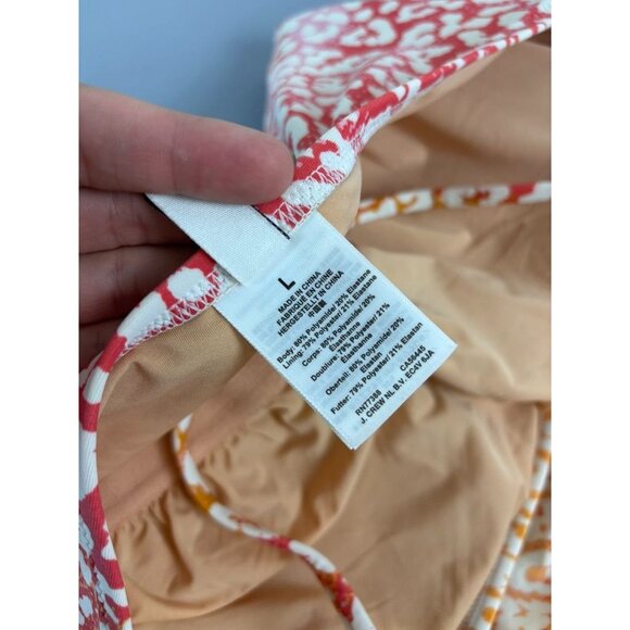 J. Crew women's large pink orange ombre halter‎ one piece swimsuit built in bra - Picture 5 of 8